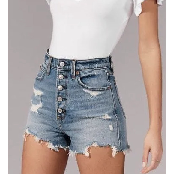 abercrombie high rise mom shorts